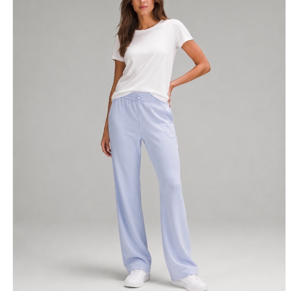 Lululemon Softstreme High Rise Pant Women's Size 2 Blue Linen Lounge Athleisure